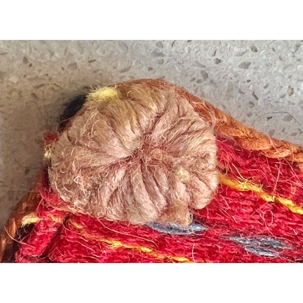 Bolivian Chuspa Cocoa Leaf Bag Backpack 11x14 Handwoven Wool Geometric & Striped - Picture 9 of 14